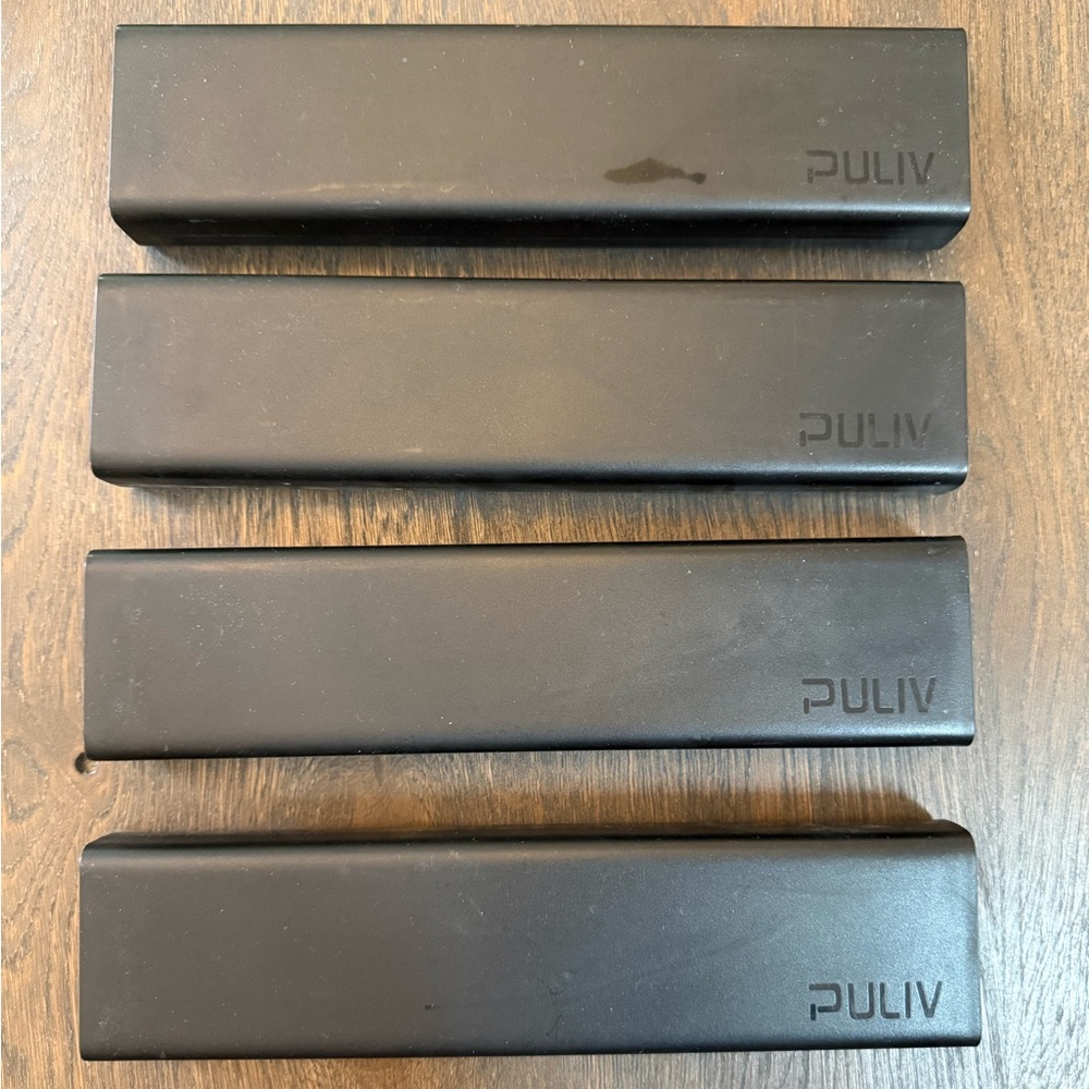 Aluminium Metal Compact Weekly Pill Organizer - Black (Set of 4) - Travel Size